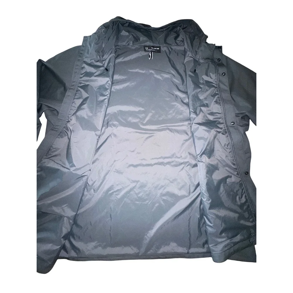 Mens‎ 4X Under Armour Jacket Storm Proof Lined Rain Hoodie black full zip new